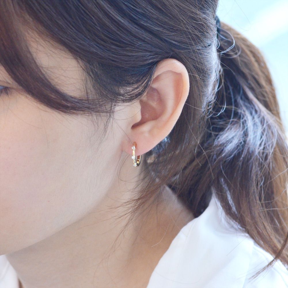 イヤーカフ 18k K18 18K ダイヤモンド 18金イヤーカフ ゴールド レディース 圧調整可能 片耳用 中折れ 日本製 刻印入り【人気アイテム】