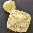 ペンダントトップ メンズ 18金 K18 18K ゴールド クロス ダイヤモンド 十字架 ペンダントヘッド 男性 ネックレスヘッド 刻印入り 鑑別書付き 大きめ...