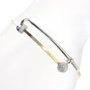 【ポイント10倍】バングル 18金 プラチナ K18 18K ゴールド ダイヤモンド ゴルフクラブ ゴルフボール 日本製 刻印入り 鑑別書付き