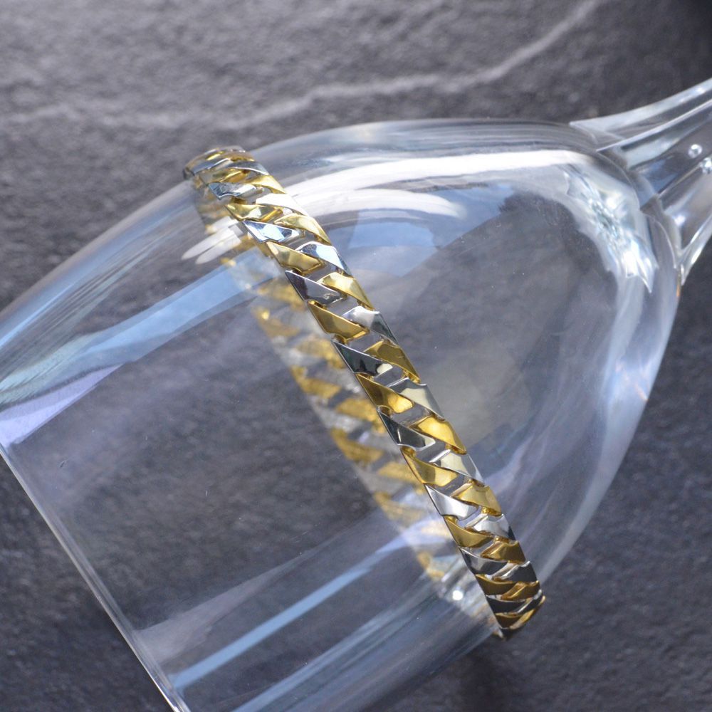 【ポイント11倍★23:59まで!】喜平ブレスレット 18金 K18 18K メンズ ゴールド プラチナ Pt900 リバーシブル コンビ 模様 刻印入り 18cm 男女兼用 キヘイ シンプル プレゼント ギフト 【slim】【reversible】【pattern】 3