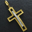 ペンダントトップ メンズ K24 24K 24金 純金 Pt999 純プラチナ ダイヤモンド 十字架 クロス ペンダントヘッド 男性 コンビカラー ネックレスヘ...