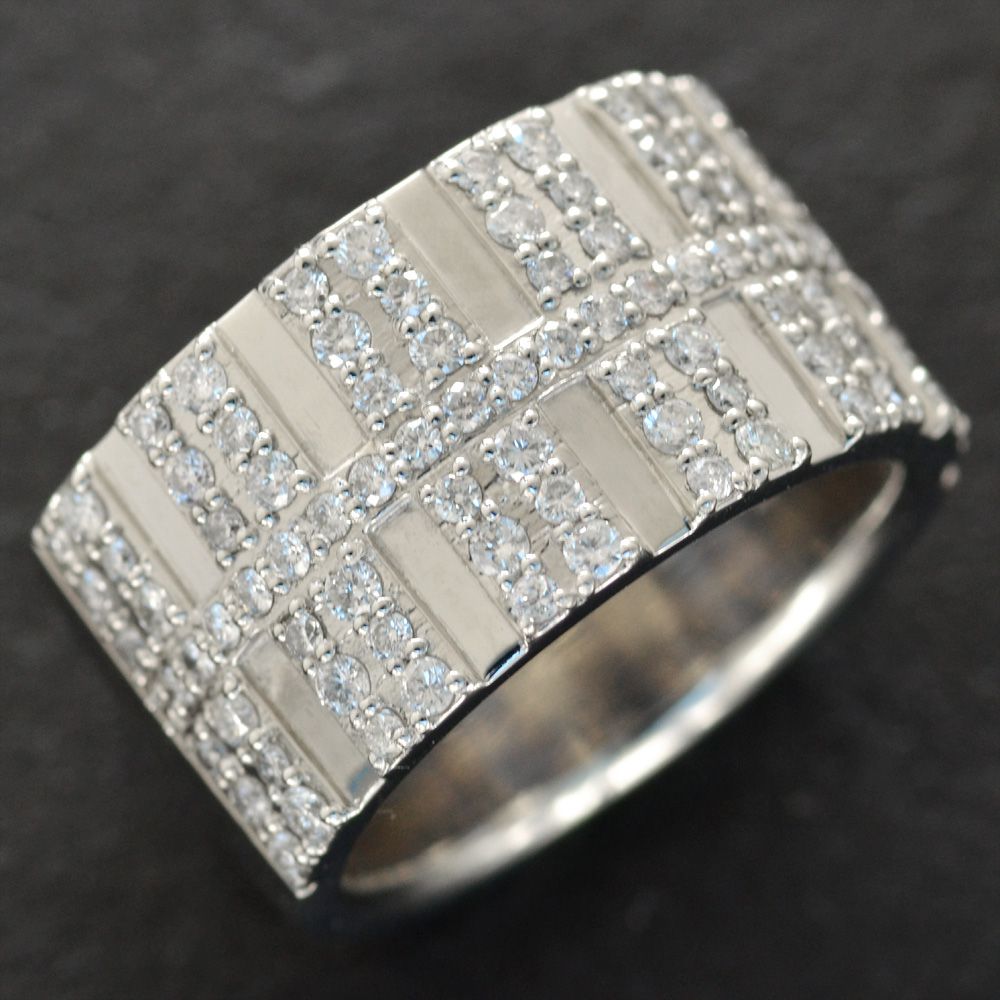 プラチナ リング メンズ 指輪 ダイヤモンド 2カラット 幅広 Pt900 男性用 リング 日本製 刻印入り ごつい 太め【人気アイテム】