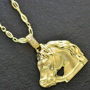 【01:59まで★10%OFFクーポン】ネックレス メンズ K18 メンズネックレス 18金 イエローゴールド ダイヤモンド 馬 ホースモチーフ 日本製 刻印入...