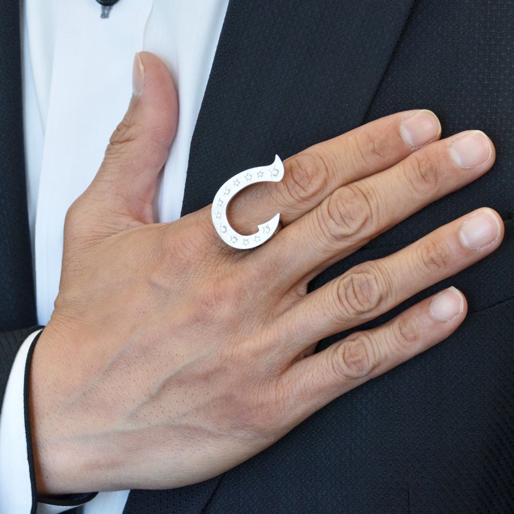 【本日20時〜4時間限定12%OFFクーポン】指輪 メンズリング プラチナ Pt950 ダイヤモンド 馬蹄 ホースシュー 星 スター 男性用 日本製 刻印入り 鑑別書付き ごつい 太め 大きいサイズ 作製可能