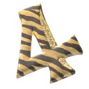 【スーパーSALE★12%OFFクーポン】ペンダントトップ メンズ 18金 K18 18K ゴールド ダイヤモンド 数字 ナンバー 4 艶消し 虎柄 ゴールド ...