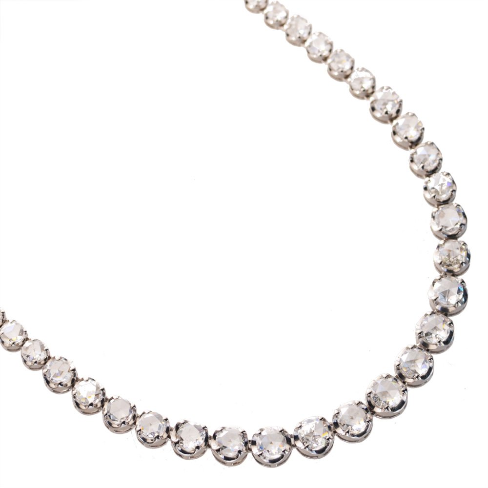 【BLACK FRIDAY★10%OFFクーポン】ネックレス レディース プラチナ ローズカット ダイヤモンド 10カラット グラデーションネックレス 刻印入り...