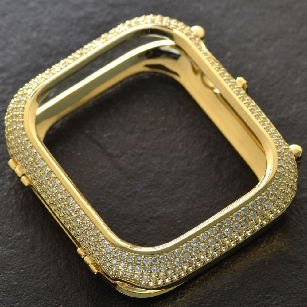 アップルウォッチ カバー 18金 ダイヤモンド K18 18K 44mm Apple Watch アップルウォッチ ケース 天然ダイヤモンド 2.9カラット プレゼント ギフト 簡単装着 日本製 刻印入り 鑑別書付き