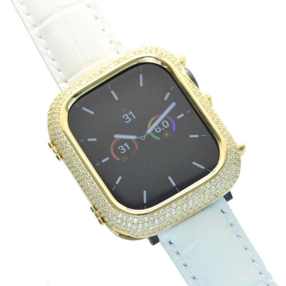 【ポイント11倍-23:59まで】アップルウォッチ カバー 18金 ダイヤモンド K18 44mm Apple Watch アップルウォッチ ケース 天然ダイヤモンド 2.9カラット プレゼント ギフト 簡単装着 日本製 刻印入り 鑑別書付き