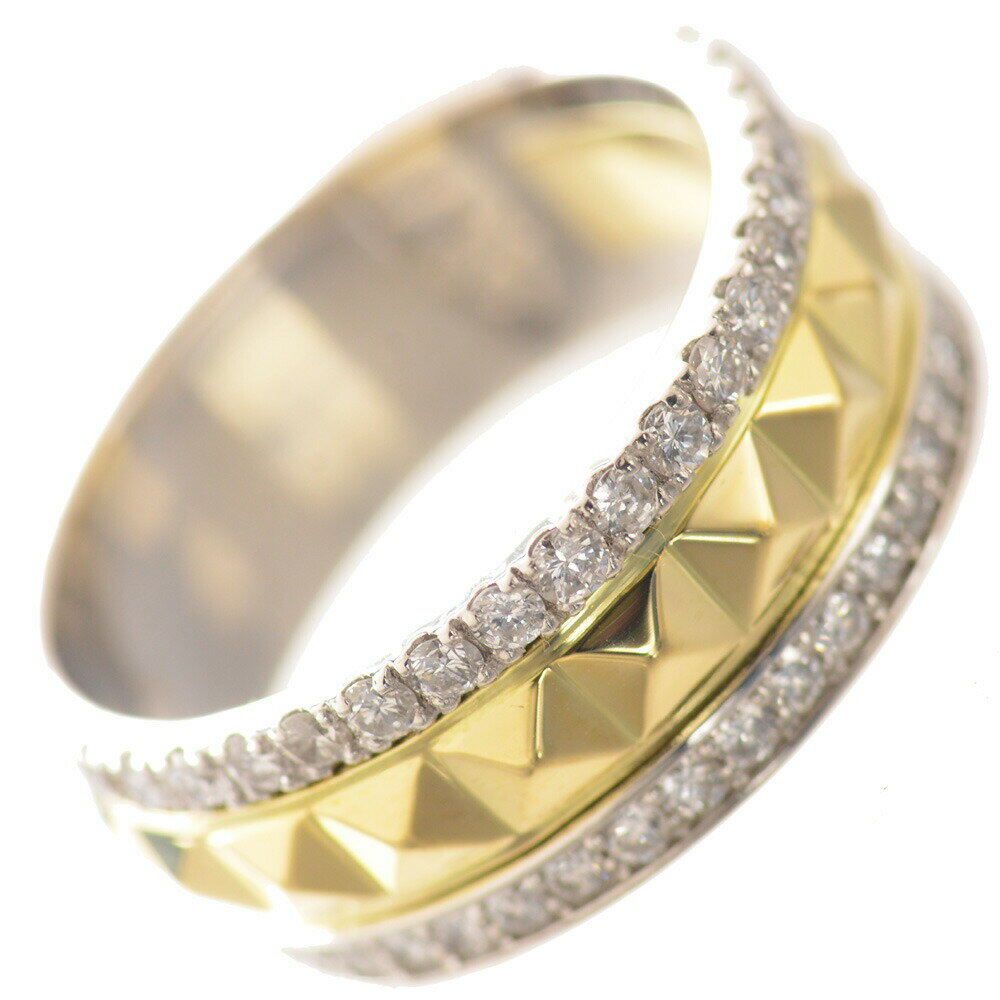 指輪 メンズリング 18金 K18 プラチナ Pt900 ダイヤモンド 0.8カラット コンビ 鋲 スタッズ リング ゴールド メンズ 男性 幅広 ごつい 日本製 刻印入り 鑑別書付き シンプル 30代 40代 50代 【人気アイテム】