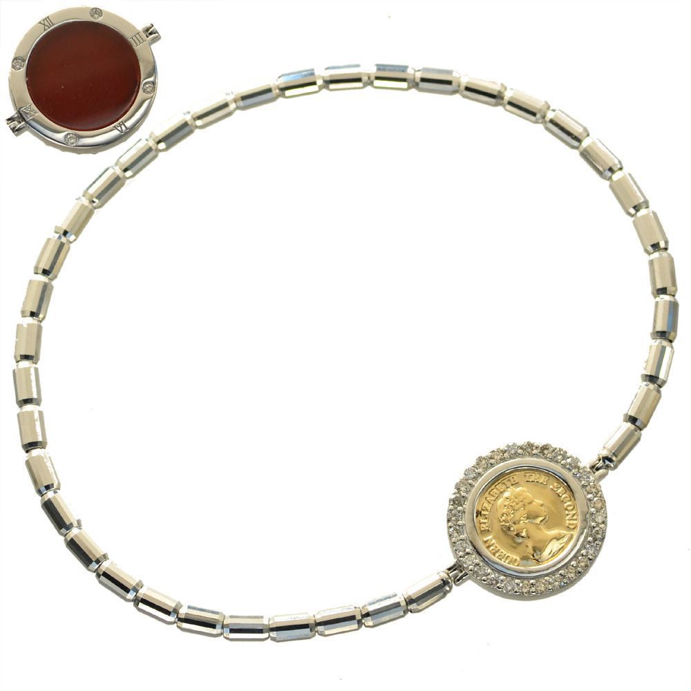 ブレスレットメンズプラチナコインダ...