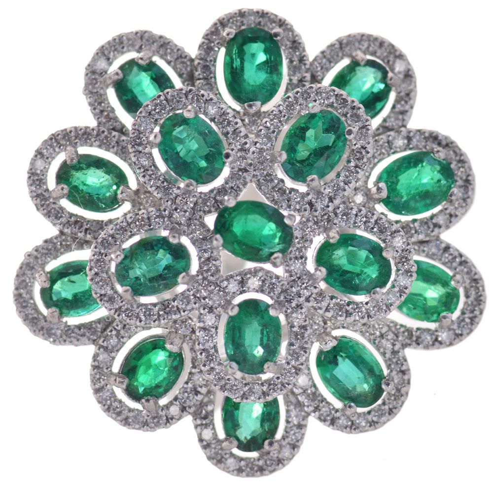 【マラソン同時開催★10%OFFクーポン】指輪 レディース エメラルド リング プラチナ ダイヤモンドリング..