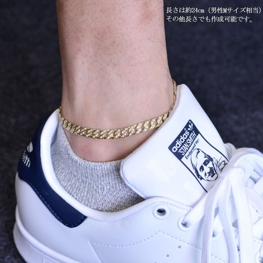 【01:59終了★BF10%OFFクーポン】喜平 アンクレット メンズ K18 18K ダイヤモンド 18金 ゴールド 24cm 1.08カラット 日本製 刻印...