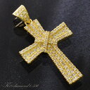 ペンダントトップ メンズ 18金 K18 ゴールド ダイヤモンド クロス 十字架 ペンダントヘッド ネックレストップ 男性 刻印入り 鑑別書付き 大きめ シンプ...