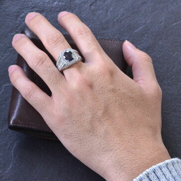 【スーパーSALE-クーポン有り】プラチナ リング メンズ 指輪 Pt950 ダイヤモンド アレキサンドライト 男性用 日本製 刻印入り 17号 現品限り 鑑別書付き ごつい 太め 大きいサイズ 作製可能
