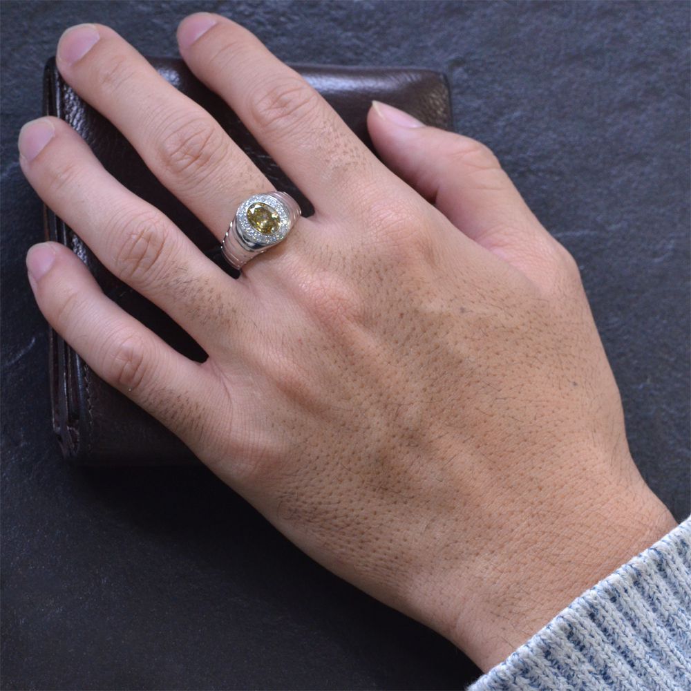 プラチナ リング メンズ 指輪 Pt950 ダイヤモンド 男性用 日本製 刻印入り ごつい 太め 大きいサイズ 作製可能