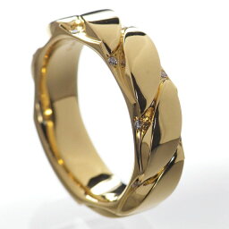 指輪 メンズリング 18金 K18 18K ゴールド ダイヤモンド 男性用 日本製 刻印入り ごつい 太め【人気アイテム】