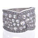 【BLACK FRIDAY★10%OFFクーポン】指輪 レディース リング プラチナ ローズカット ダイヤモンド 幅広 パヴェ 鑑別書付き 日本製