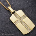【マラソン同時開催★10%OFFクーポン】18金 ネックレス メンズ ドッグタグ ネックレス K18 18K ゴールド クロス ダイヤモンド メンズ 男性用 日...