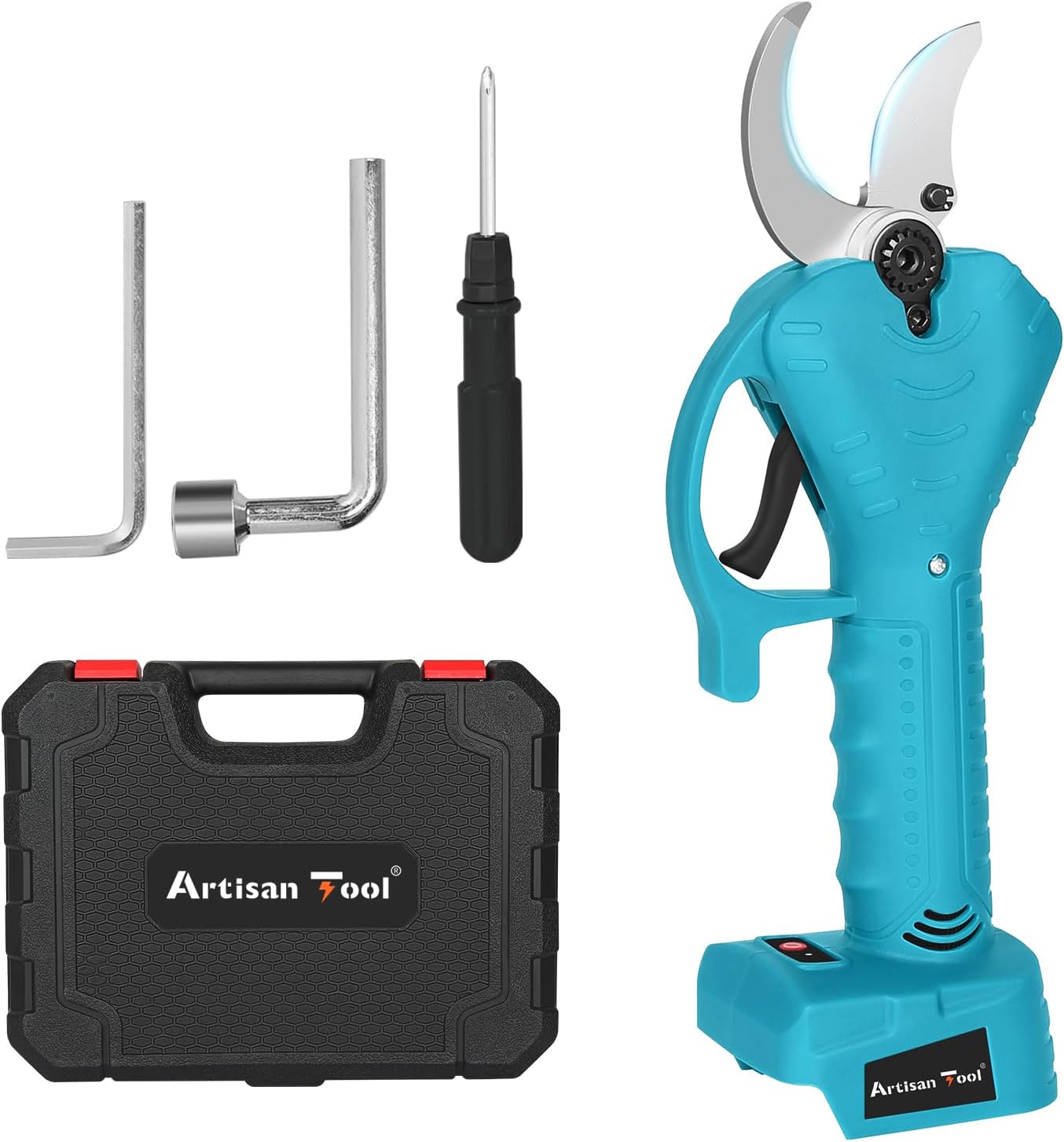 充電式剪定ばさみ　アルチザンツール コードレス剪定ハサミ青 液晶パネル付ブラシレスモータ AT-PS04B ..