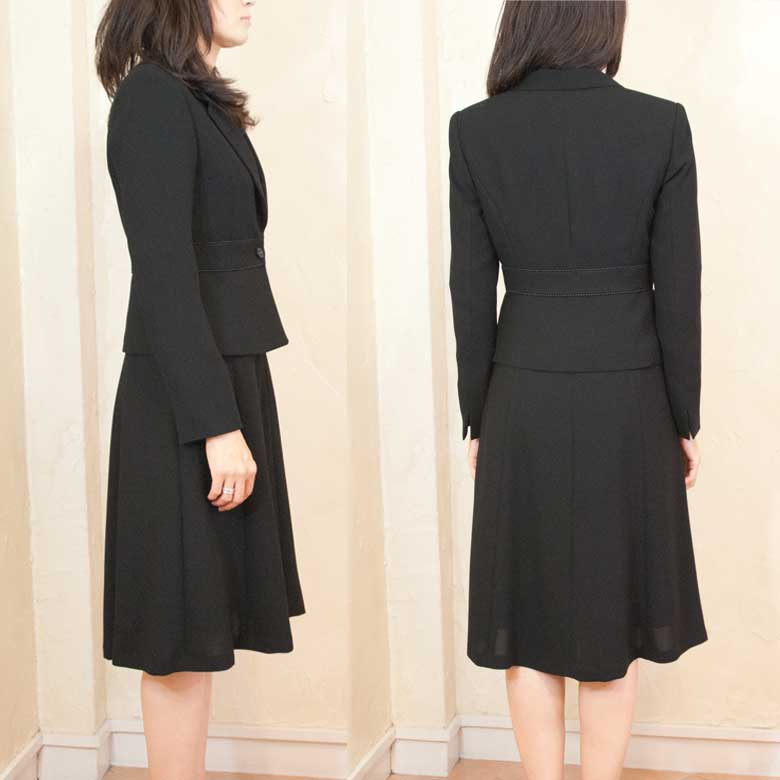 ぶらっくふぉーまるばっぐせっとテーラーカラーワンピースアンサンブル