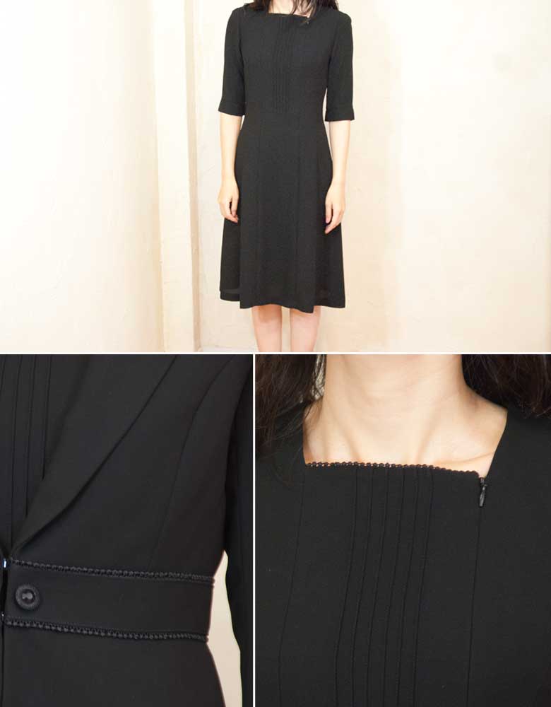 ぶらっくふぉーまるばっぐせっとテーラーカラーワンピースアンサンブル