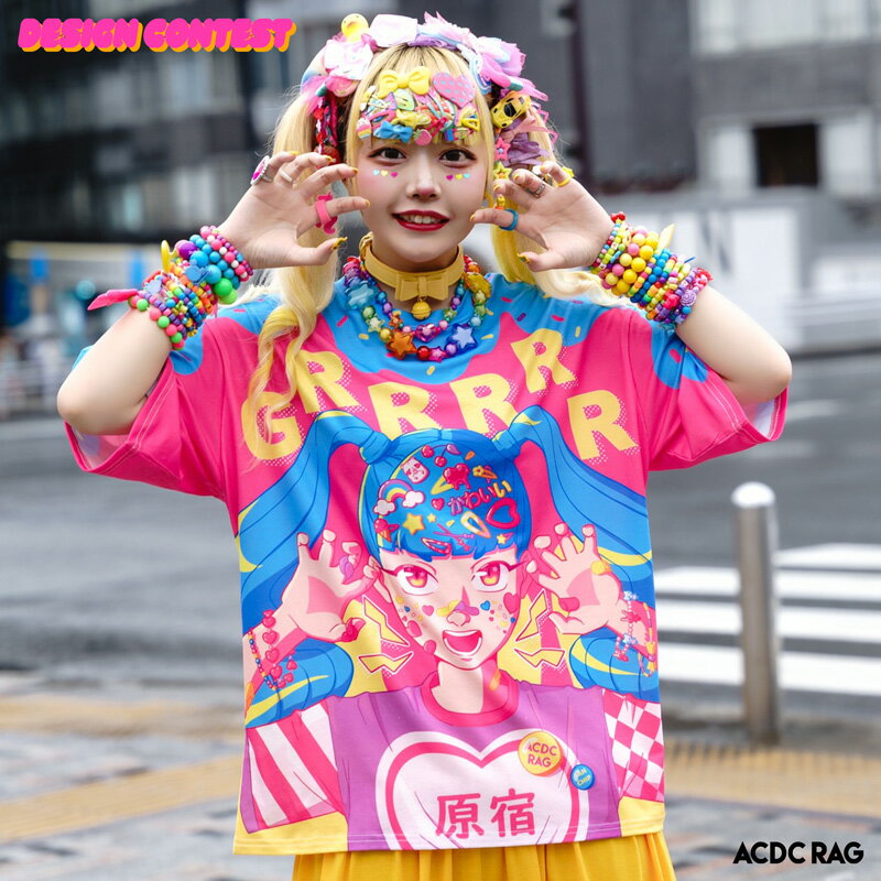 【SALE】Don't touch me! Tシャツ 半袖 カットソー 原宿系 原宿 派手カワ ファッション かわいい カラフル デコラ 女の子 個性的 ポップ キュート ファンシー ダンス 衣装 ダンス衣装 ヒップホップ レディース メンズ ACDCRAG[メール便可]のサムネイル