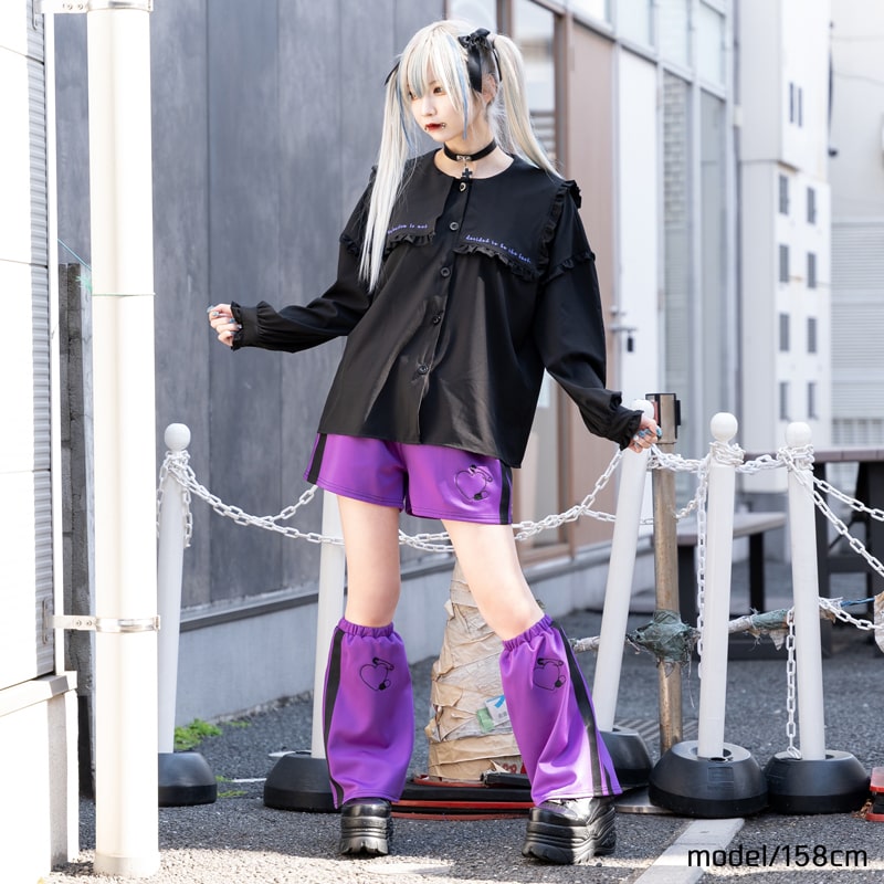 安心 ジャージショートパンツ パープル トラックパンツ ジャージ 原宿 韓国 原宿系 ファッション レディース かわいい 派手カワ サイドライン 刺繍 大きいサイズ ダンス 衣装 ヒップホップ ダンス衣装 個性的 ACDC RAG [メール便可] acdcrag-10016793 ACDC RAG 原宿竹下通り店 サンプル画像3