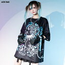 BLOODミル Tシャツ 半袖 原宿系 原宿 派手カワ ファッション パンク ロック サイバー うさぎ イラスト 病みかわ 病みかわいい 個性的 ダンス 衣装 ダンス衣装 ヒップホップ レディース ブラック ブルー 大きいサイズ ACDCRAG メール便可