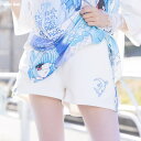 月 ジャージショーパン WH/P.BL ショート丈 原宿 韓国 原宿系 ファッション レディース かわいい 派手カワ サイドライン フリル 天使界隈 魔法少女 ...