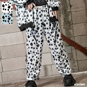 わんわん スウェットパンツ 原宿 原宿系 ファッション 犬 いぬ ダルメシアン ドット 総柄 パンク ロック ストリート 個性的 ダンス 衣装 ダンス衣装 レディース ホワイト ブルー ACDCRAG