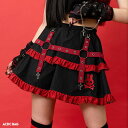 PUNKYバニー スカート RED ミニ丈 原宿 原宿系 ファッション うさぎ 病み 病みかわ 地雷 地雷系 ダーク パンク ロック 派手 かわいい 派手かわ 個性的 ダンス 衣装 ダンス衣装 レディース ブラック レッド ACDCRAG