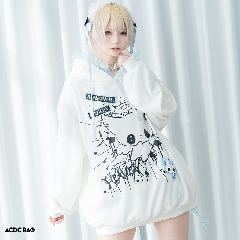 Rakuten - ANGEL PUNK パーカー 長袖 原宿系 原宿 ファッション パンク ロック 天使界隈 天使 悪魔 派手 かわいい 派手かわ 個性的 ダンス 衣装 ダンス衣装 ヒップホップ レディース メンズ ブラック 大きいサイズ ACDCRAG