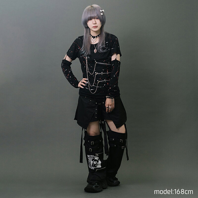 1033 ボンテージパンツ 10分丈 パンク ロック ファッション V系 ビジュアル系 ヴィジュアル系 セパレート バンギャ 原宿 原宿系 ファッション レディース メンズ Y2K ダンス衣装 個性的 黒 ブラック ACDCRAG acdcrag-10001857 ACDC RAG 原宿竹下通り店 サンプル画像2