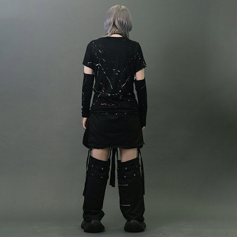 1033 ボンテージパンツ 10分丈 パンク ロック ファッション V系 ビジュアル系 ヴィジュアル系 セパレート バンギャ 原宿 原宿系 ファッション レディース メンズ Y2K ダンス衣装 個性的 黒 ブラック ACDCRAG acdcrag-10001857 ACDC RAG 原宿竹下通り店 サンプル画像3