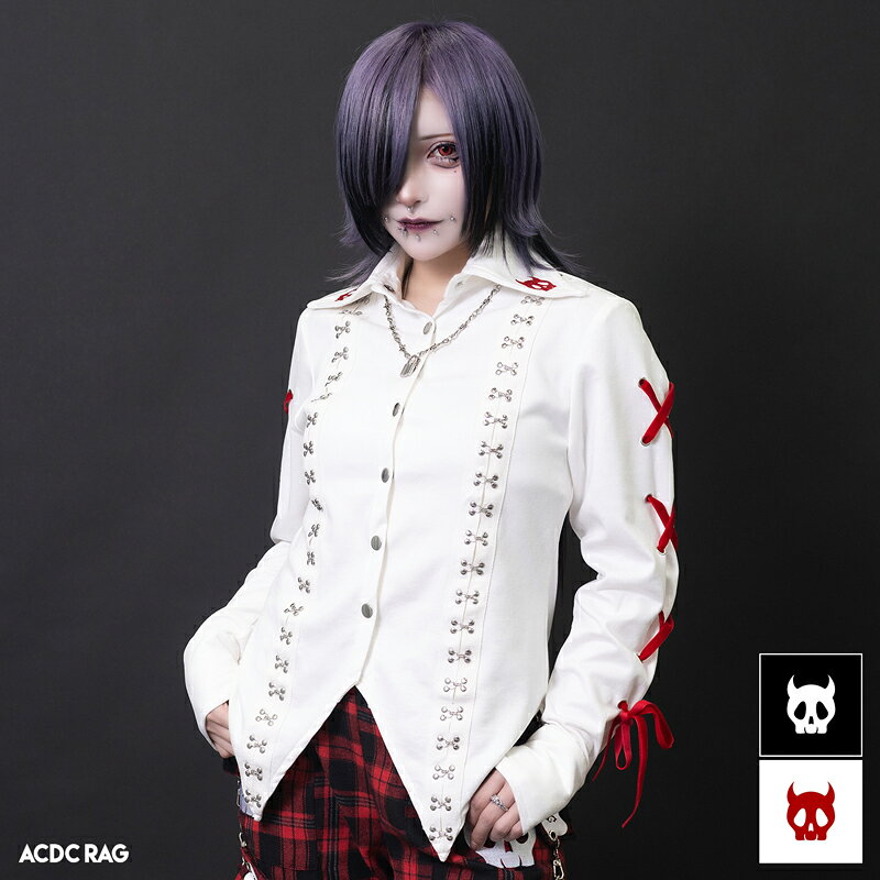 零-zero- シャツ 長袖 ファッション 原宿系 原宿 パンク ロック V系 ゴシック Y2K エモパンク ダーク 病み 病みかわいい スエード 刺繍 ドクロ 個性的 レディース メンズ ブラック ホワイト ACDCRAG acdcrag-10018671 ACDC RAG 原宿竹下通り店 パッケージ画像