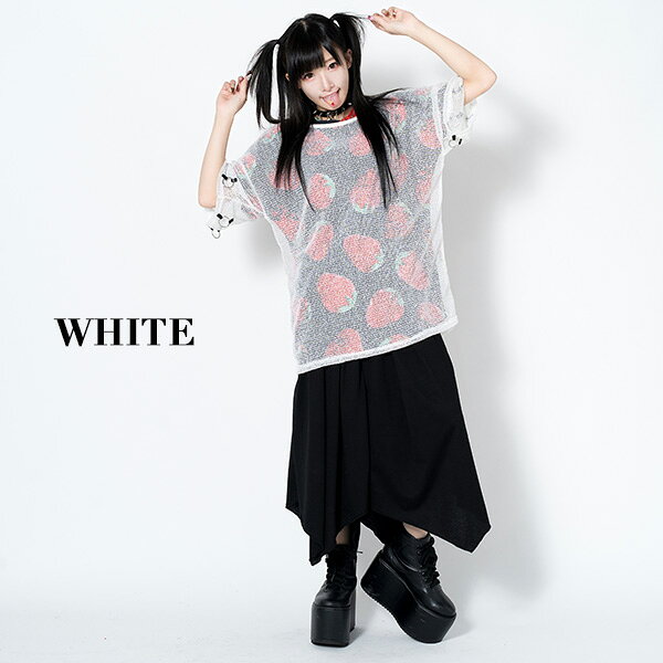 リングメッシュTシャツ メッシュ Tシャツ 半袖 透け感 パンク ロック ファッション...