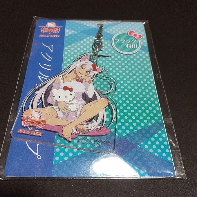 物語シリーズ × キティ アクリルストラップ ブラック羽川