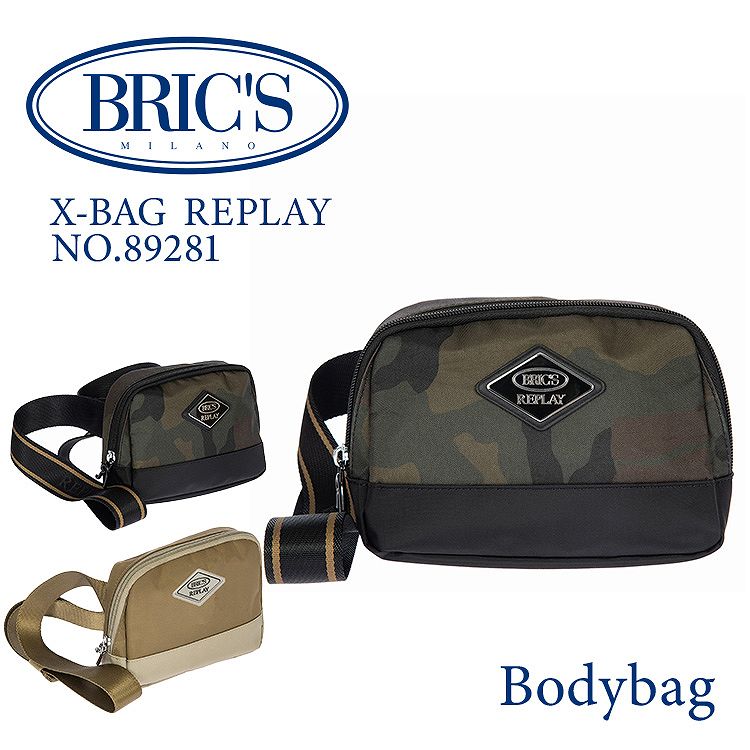 【エース公式】ボディバッグ メンズ レディース BRIC'S X-COLLECTION REPLAYコラボ ブリックス カジュアルバッグ ウエストバッグ ブリックス エース 89281