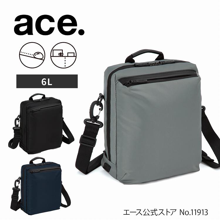 【お買物マラソン期間限定 対象商品クーポン配布中】 【 エース公式 】 ace. メトレクス メンズ ショルダーバッグ 斜め掛け 肩掛け タテ型 ショルダー 手持ち バッグ 軽量 撥水 2WAYショルダー 多機能 お出かけ 普段使い ブランド かっこいい ブラック 全3色 6L 19113