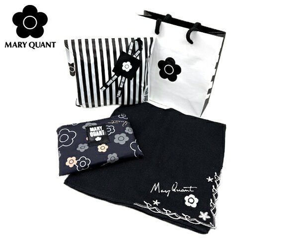マリークヮント エコバッグ 【送料無料!!】マリークワント ハンカチxエコバッグ ギフトセット25AW #1 (MARY QUANT)【同僚 上司 女友達 女子 通勤 通学 旅行 ハンカチ 人気 レディース マリクワ マリー クヮント MQプチギフト】★☆ プレゼント ギフト