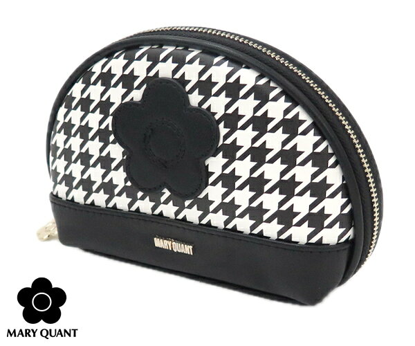 Rakuten - マリークワント 千鳥デイジーパッチ ラウンドポーチ (MARY QUANT)【 通勤 通学 旅行 コスメ リップ 人気 化粧品 収納 ガジェットケース マルチケース コスメ ケース レディース マリクワ マリー クヮント】プレゼント ギフト★☆