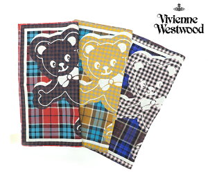 【2点までメール便可能】ヴィヴィアン ウエストウッド HAPPY BEAR×BLANKET CHECK ガーゼハンカチーフ (Vivienne Westwood)【オーヴ ハンカチ　ガーゼ　レディース　 ギフト ビビアン】★☆【あす楽】