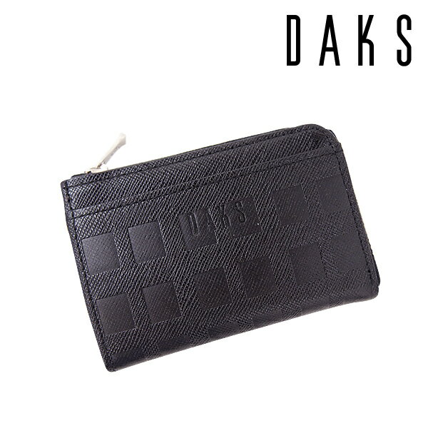 ダックス プレゼント メンズ ダックス(DAKS) チェッカーエンボス(スクエア型押し)コインケース[DP25775]/ブラック【小銭入れ メンズ 牛革レザー プチギフト】★☆【あす楽】 ギフト プレゼント