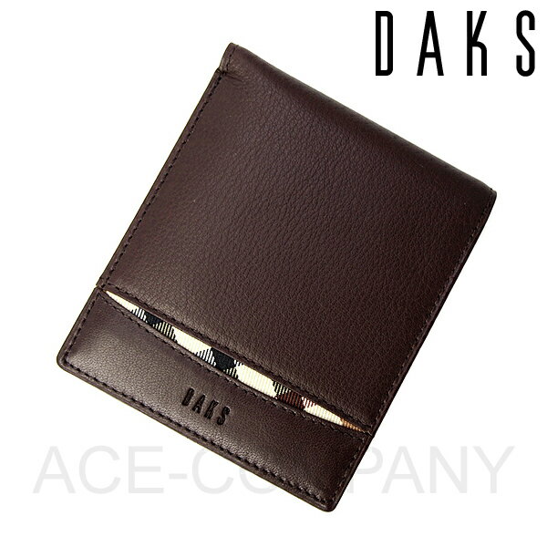 ***ダックス(DAKS) ハウスチェックポイント 2つ折り財布/ダークブラウン[DP27112]【ウォレット サイフ/さいふ 二つ折り財布 メンズ 牛革レザー ギフト】【ラッピング無料】★☆ プレゼント ギフト