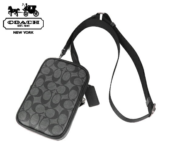 コーチ(COACH) エイデン クロスボディバッグ シグネチャー (C0912)/チャコール(QBMI5) 【バッグ ボディバッグ ショルダーバッグ メンズ レディース 男女共有】★☆