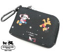 コーチ(COACH) コーチxディズニー DISNEY コラボ ホリデイプリント Lジップキーケース/カードケース(CM224 QB/M2)/ブラック 【マルチケース ミッキーマウス プルート 財布 Disney 2023 新作 限定モデル・新品】★☆【あす楽】 ギフト プレゼント