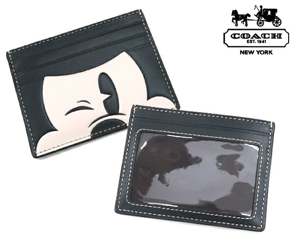 コーチ(COACH) コーチxディズニー DISNEY コラボ スリムIDカードケース イン ミッキーウィンク(CM728 QBTJE) 【ミッキーマウス Disney 2023 新作 限定モデル 新品】★☆ ギフト プレゼントのサムネイル