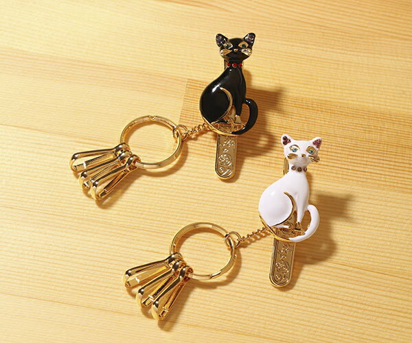 【2点までメール便可能】ネコのバッグキークリップ(cl-106)【バッグ キーホルダー 鍵 チャーム クリップ レディース プチギフト】★☆