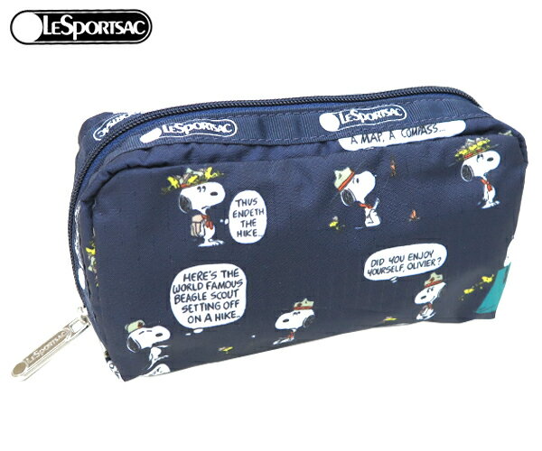 レスポートサック【LeSportsac×PEANUTS】RECTANGULAR COSMETIC ポーチ ビーグルスカウト レクタングラーコスメティック 【PEANUTS スヌーピー ピーナッツ 仲間 旅行 コスメ リップ 人気 化粧品 収納 ガジェットケース 通勤 通学 ペン 】★☆【あす楽】