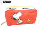 レスポートサック【LeSportsac×PEANUTS】RECTANGULAR COSMETIC ポーチ スヌーピー＆パルレクタングラーコスメティック レクタングラーコスメティック 【PEANUTS スヌーピー ピーナッツ 仲間 旅行 コスメ リップ 人気 化粧品 収納 ガジェットケース 通勤 通学 ペン 】